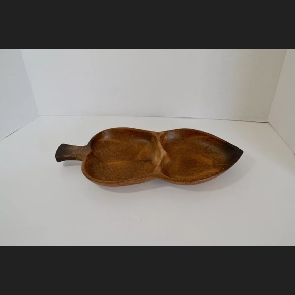 Handcrafted In Italy Wooden Carved Dish Tray Vintage - Picture 5 of 10